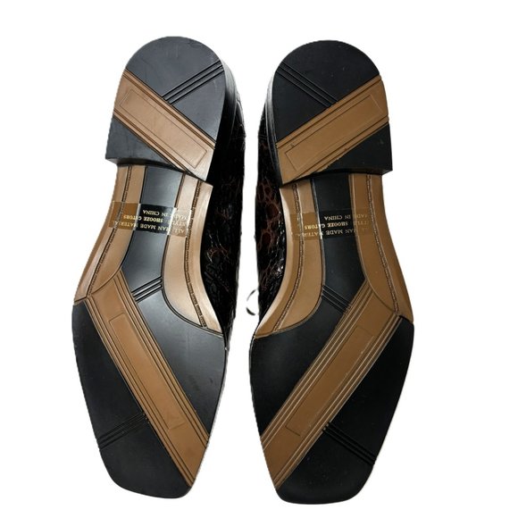 VTG Zoot Suit Faux Alligator Oxford Formal Dark Brown Dress Shoe Rare OOAK NWOT - Picture 12 of 14